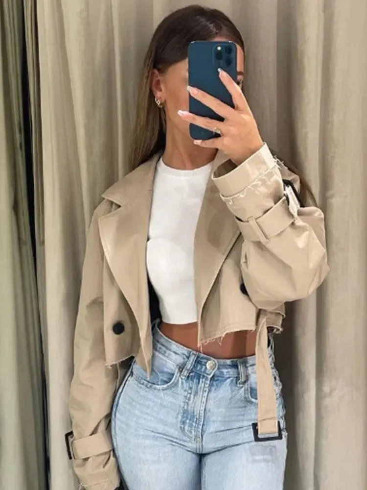 Women's Cropped Trench Coat