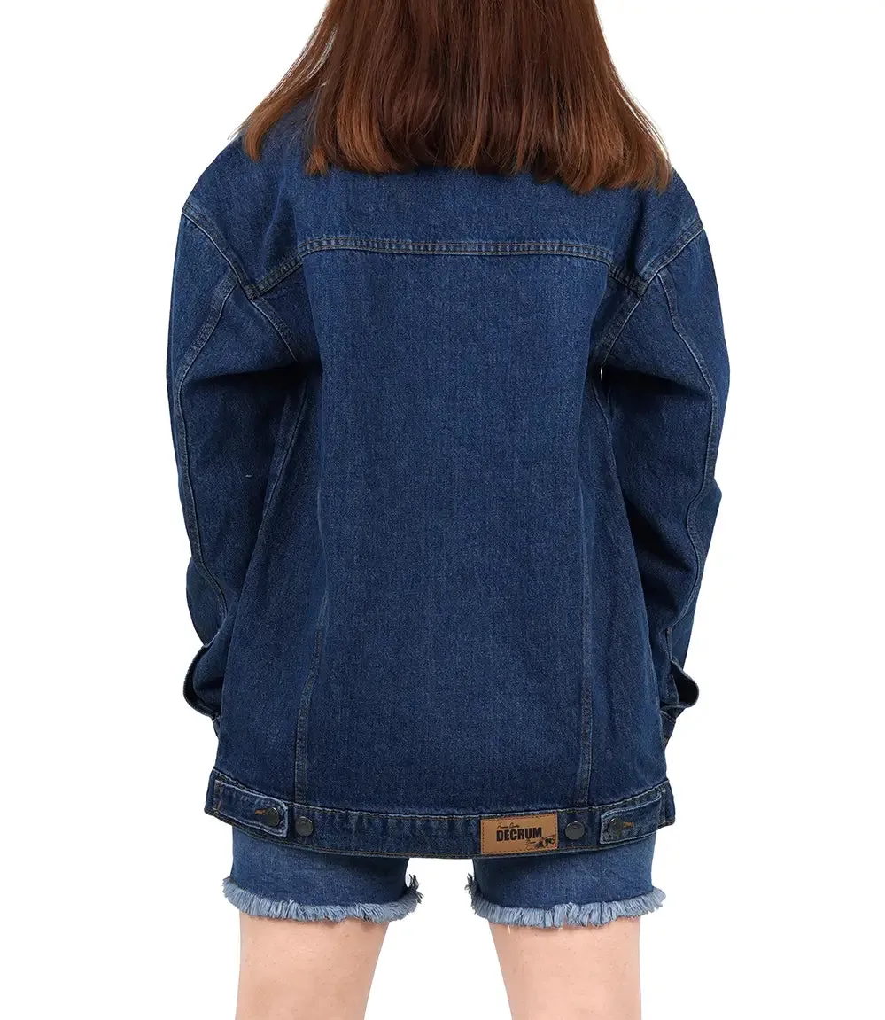 Women's Dark Blue Oversized Denim Jacket