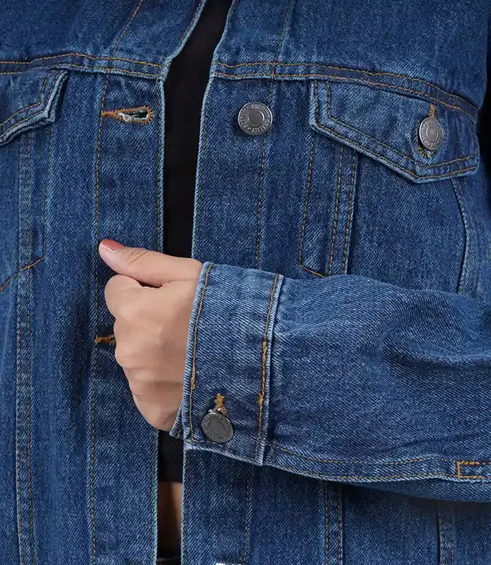 Women's Dark Blue Oversized Denim Jacket