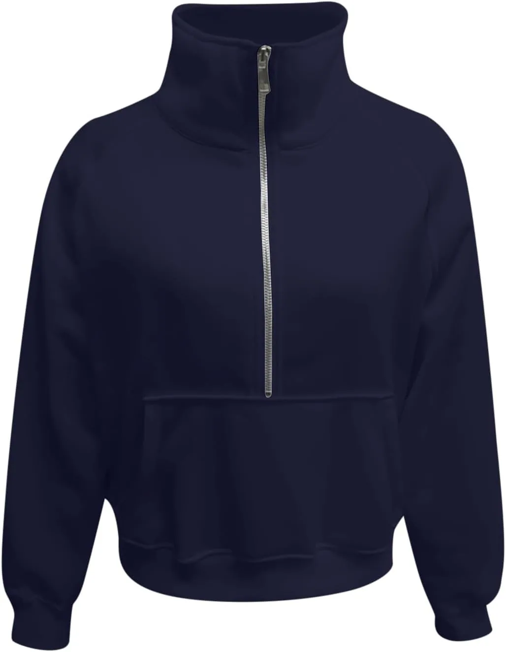 Women's Fashion Casual Half Zipper Short Stand Collar Plus Fleece Solid Color Hoodie Ladies Sweatsuits