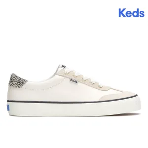 Women's Jump Kick T-Toe Leather/Suede Hair Calf Heel Sneaker Snow White/Cream/Black (WH68631-JKTOE7110)