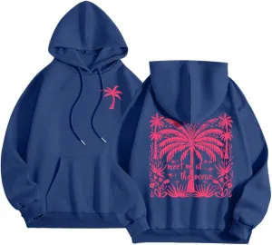 Womens Letter Print Oversized Hoodies Sweatshirts Casual Long Sleeve Pullover Tops with Pocket Fashion Outfits Clothes