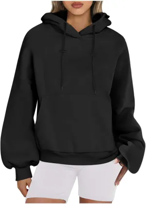 Womens Oversized Hoodies Tops Loose Fit Fleece Sweatshirts 2024 Fall Pullover Sweaters Teen Girls Clothes with Pocket