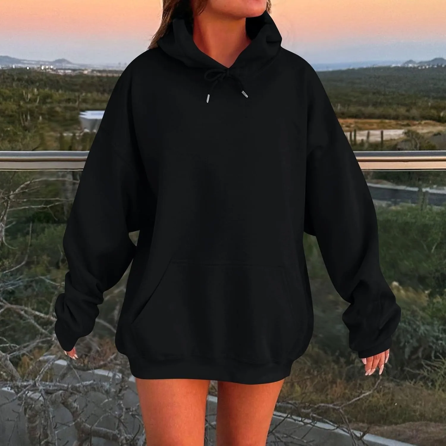 Womens Oversized Winter Cotton Hoodies 2024 Winter Cute Sweatshirts Pullover Fashion Tops Trendy Outfits