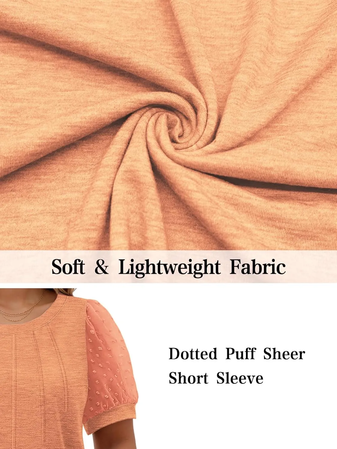 Womens-Plus-Size-Summer-Tops Dressy Dotted Puff Sheer Short Sleeve T Shirts Trendy Pleated Blouses Cute Casual Tunics