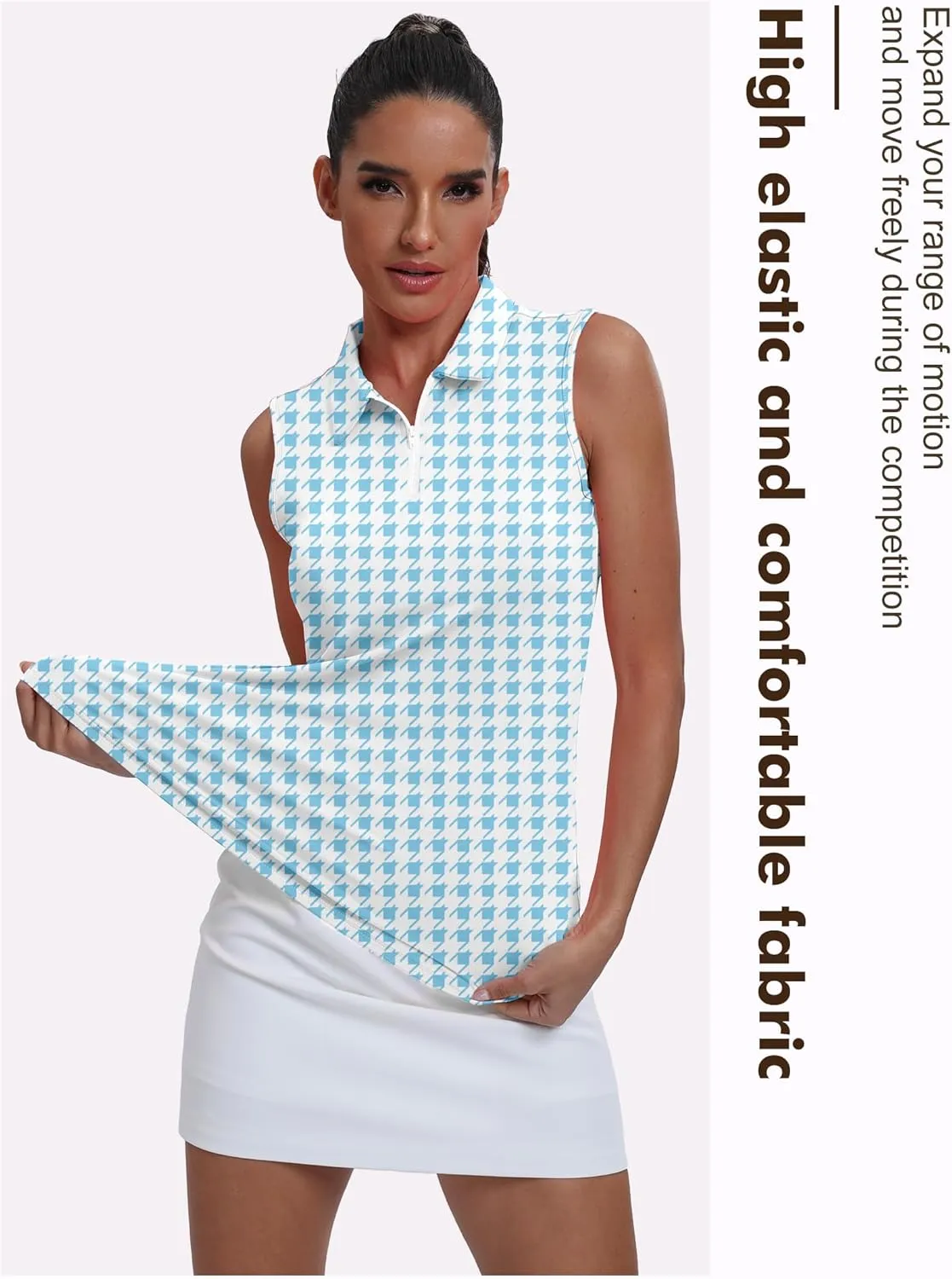 Womens Polo Shirts Athletic Golf Tennis Tanks Top Casual Sleeveless V Neck Quick Dry Shirts Workout Tee