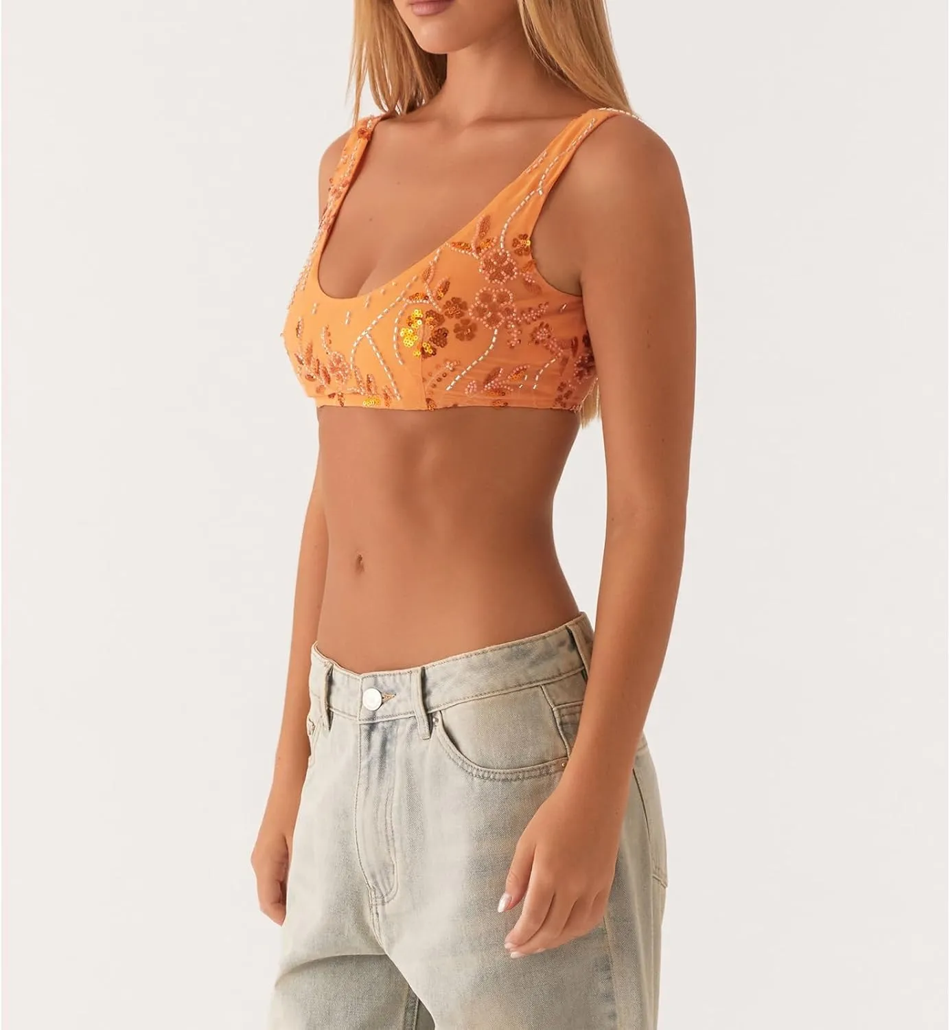 Womens Sequin Sparkle Cami Tank Bralette Tops Y2k Summer Low Back Rhinestone Glitter Going Out Cropped Top