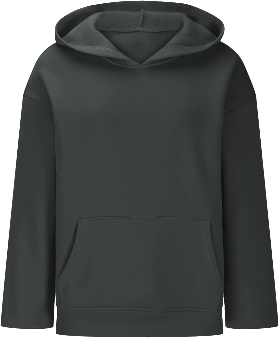 Womens Solid Fleece Hooded Sweatshirts Oversized Casual Fall Winter Pullover Hoodies 2024 Baggy Long Sleeve Tops 2024