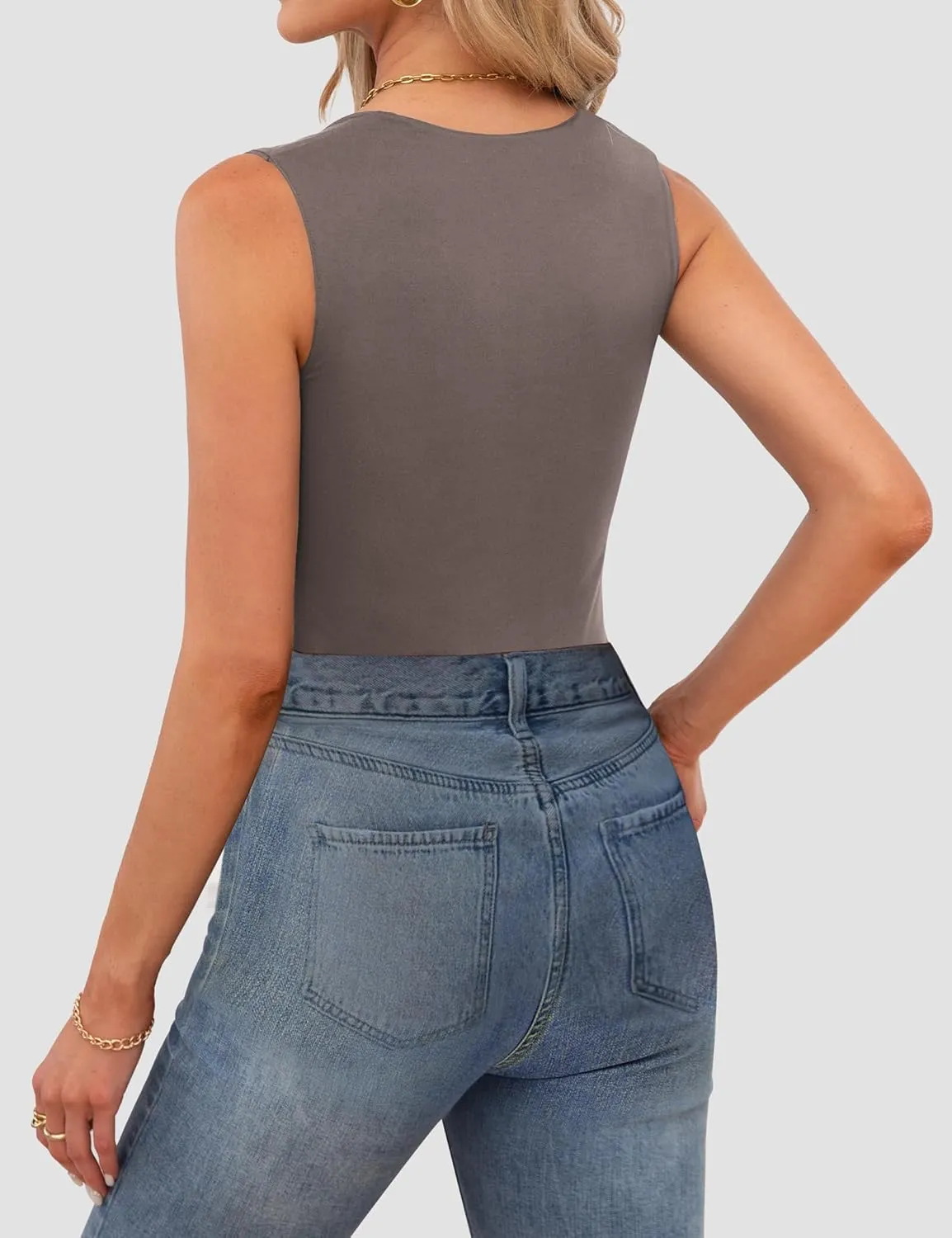 Womens Square Neck Tank Tops Dressy Summer Sleeveless Shirts Sexy Going Out Fitted Trendy Tops T Shirts Blouses