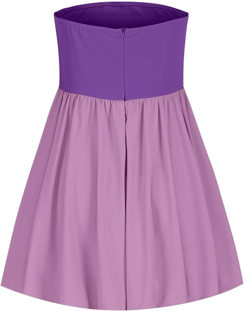 Women's Strapless Tube Top Mini Dress Sleeveless Backless Ruched Off Shoulder Flared Dress Summer Party Club Dresses