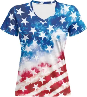 Womens Summer V Neck Casual T Shirt Short Sleeve Blouses Tops Plus Size Athletic T-Shirt for Women Graphic XS-5XL