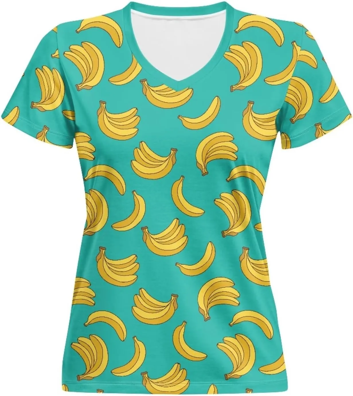 Womens Summer V Neck Casual T Shirt Short Sleeve Blouses Tops Plus Size Athletic T-Shirt for Women Graphic XS-5XL