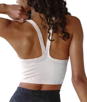 Womens Tank Tops Crop Workout Top Ribbed Spaghetti Strap Scoop Neck Racerback Camisole Tops