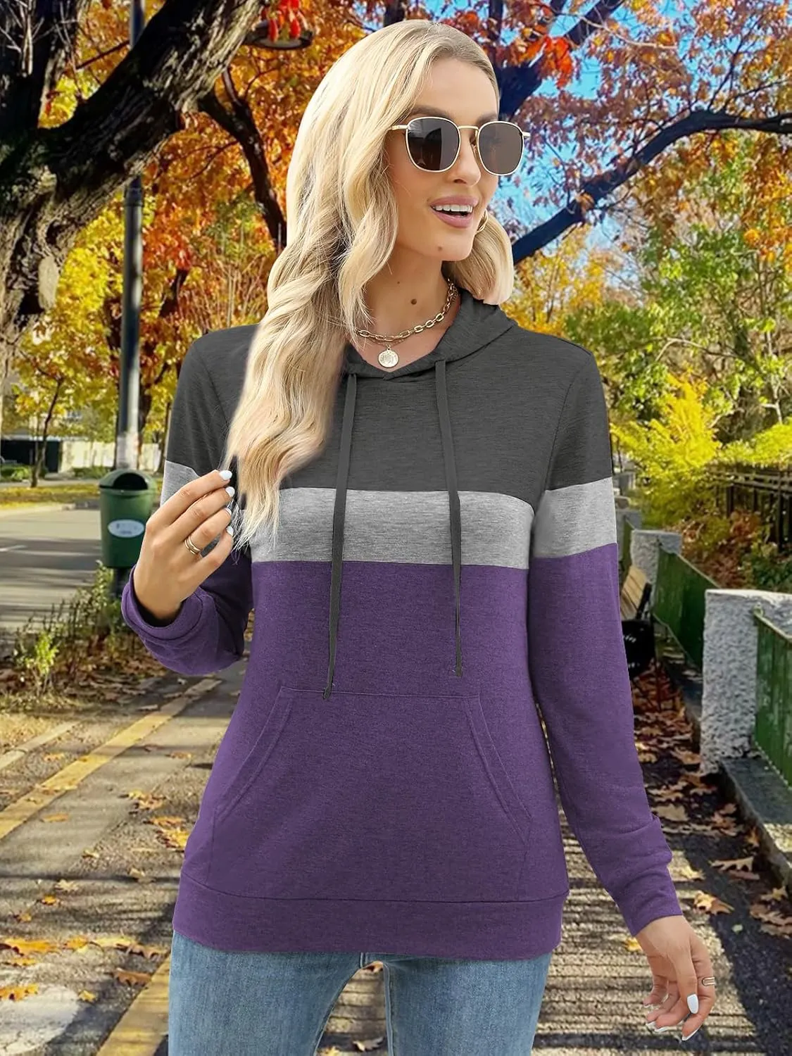 Womens Tops Ladies Tunics Casual Shirts Long Sleeve Hoodie Pullover Blouses Loose Fitting Tees Fashion Clothing Sweatshirts