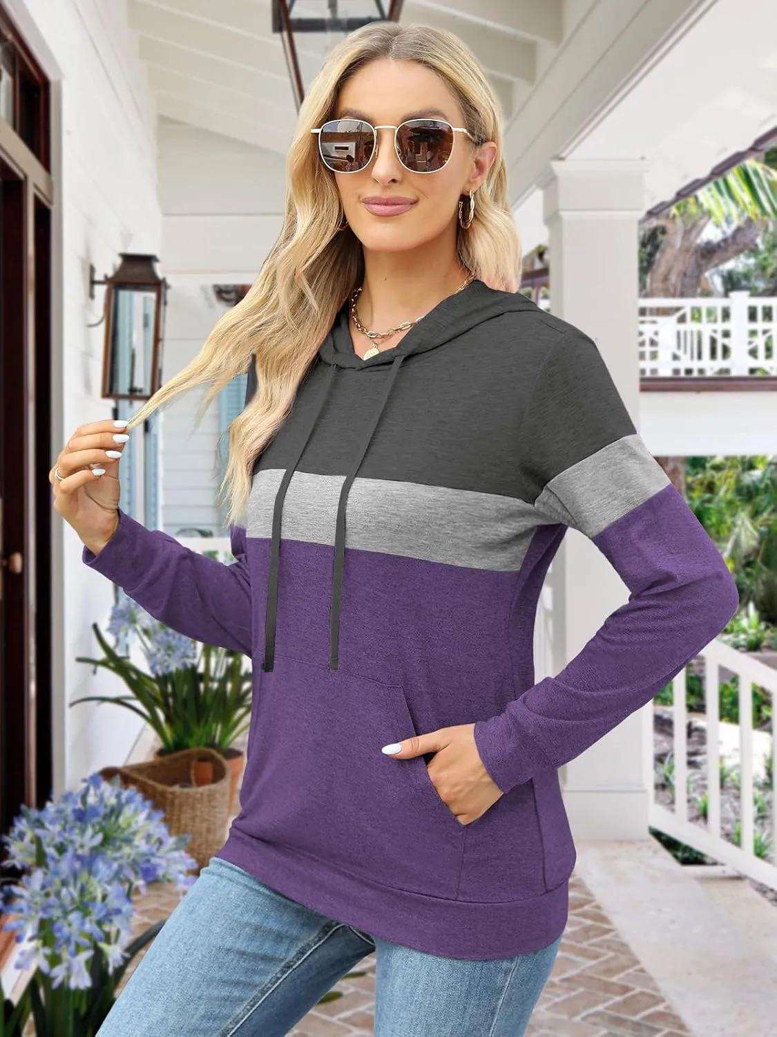 Womens Tops Ladies Tunics Casual Shirts Long Sleeve Hoodie Pullover Blouses Loose Fitting Tees Fashion Clothing Sweatshirts