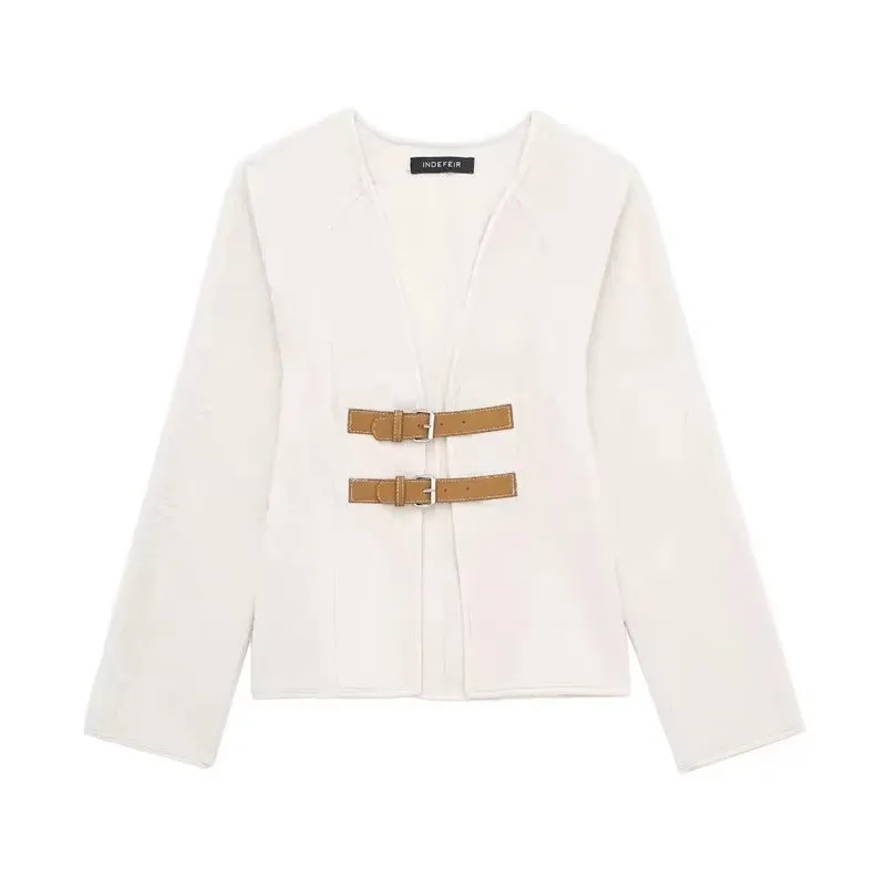 Women's Vintage Style Buckle Jacket