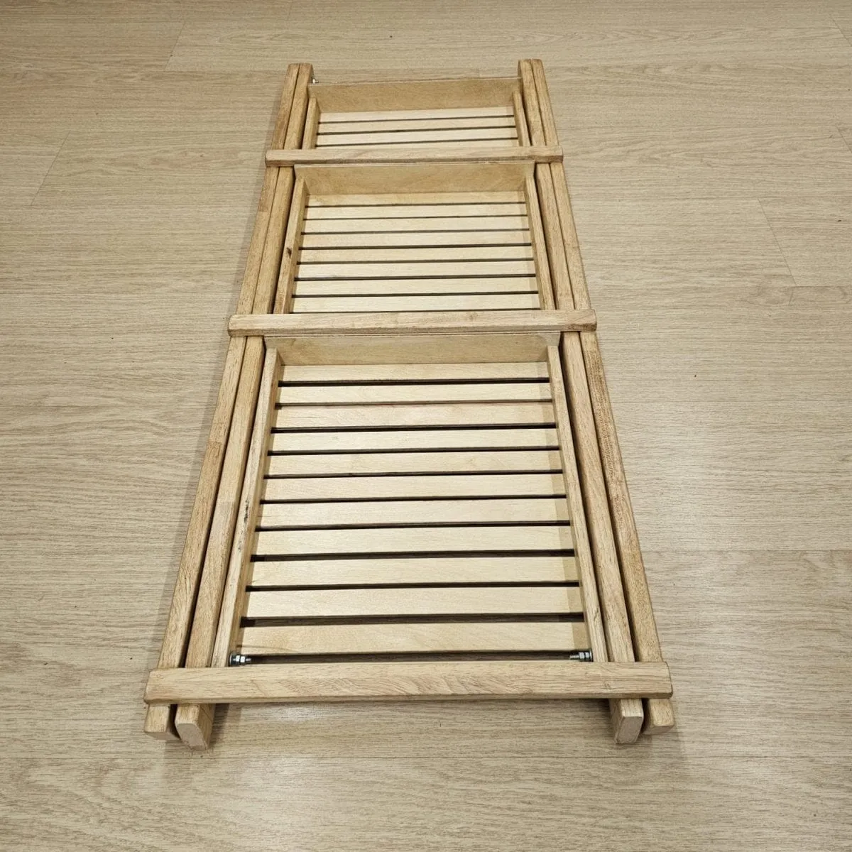 Wooden Multi-Purpose Floor Standing Stand - Handcrafted Stand For Multiple Use - Dust Proof & Spacious - Set Of 3 - Rubberwood