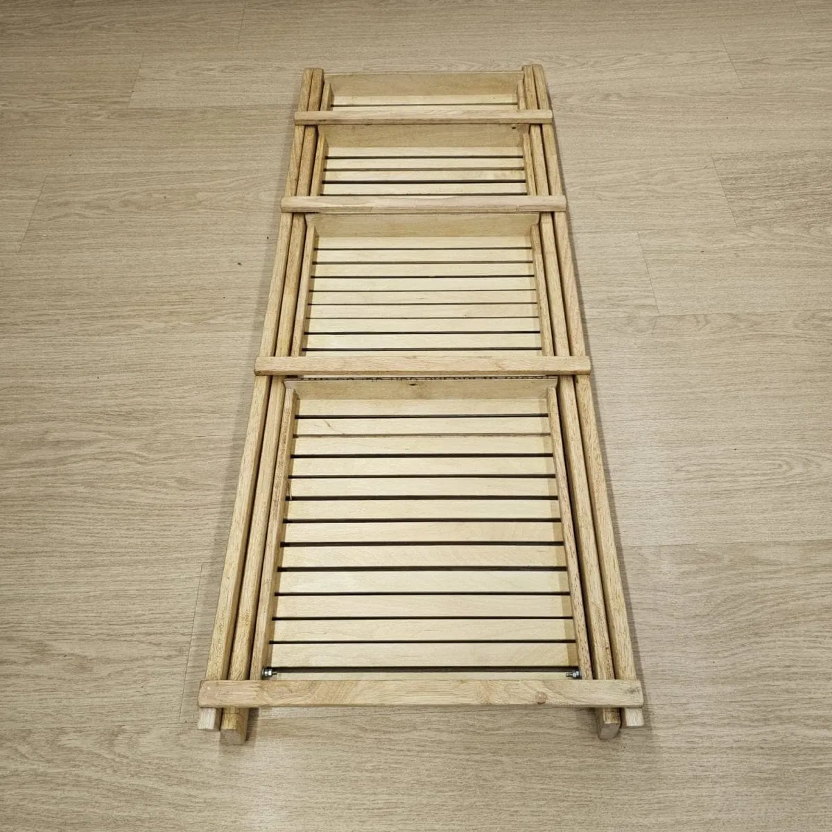 Wooden Multi-Purpose Floor Standing Stand - Handcrafted Stand For Multiple Use - Dust Proof & Spacious - Set Of 3 - Rubberwood