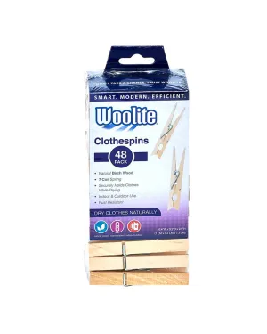 Woolite 48 Count Birch Wood Clothespins