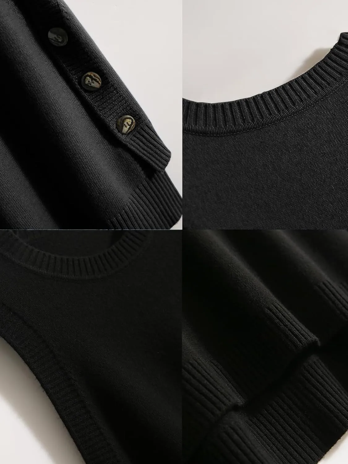 Wowcarbazole Women's Sleeveless Sweater Vest Casual Crew Neck Ribbed Knit Pullover Tops Loose Fit Full Clothes