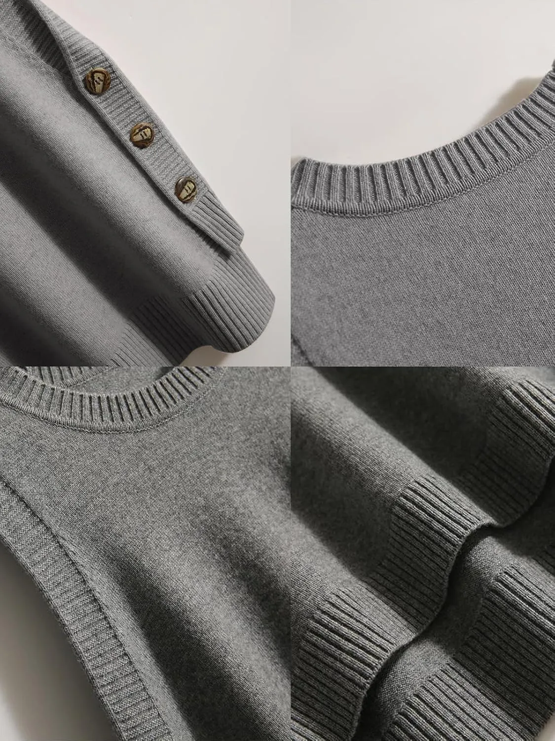 Wowcarbazole Women's Sleeveless Sweater Vest Casual Crew Neck Ribbed Knit Pullover Tops Loose Fit Full Clothes