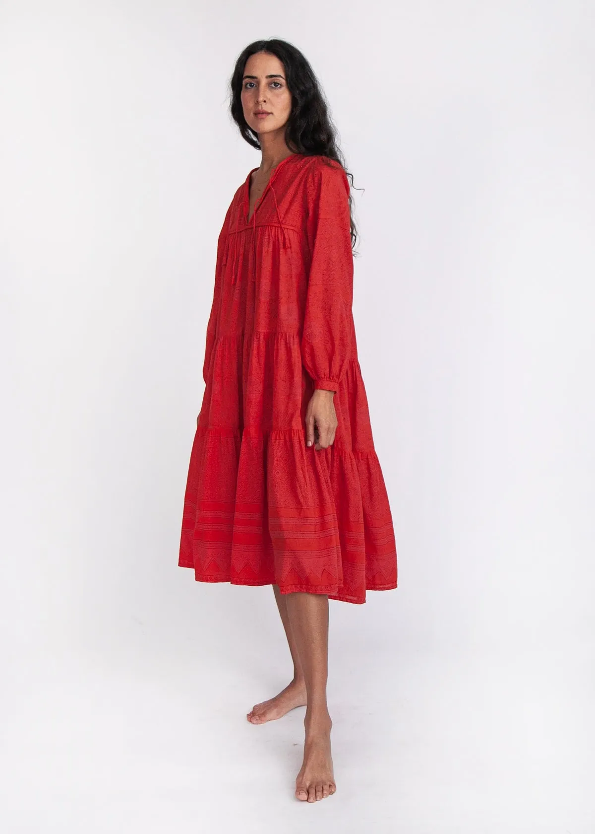 Yamini Booj Dress Overdye - Red