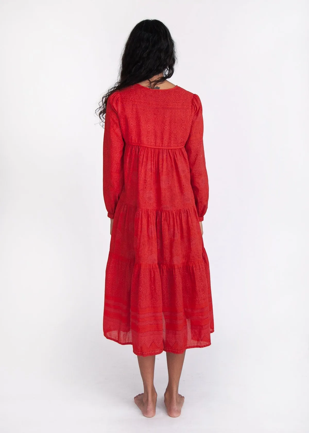 Yamini Booj Dress Overdye - Red