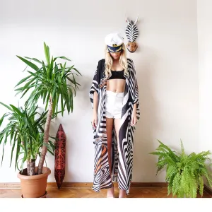 Zebra Print Chiffon Loose Beach Cardigan #Cardigan #Chiffon #Zebra