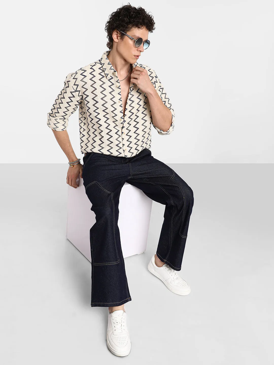 Zig-Zag Knit Shirt