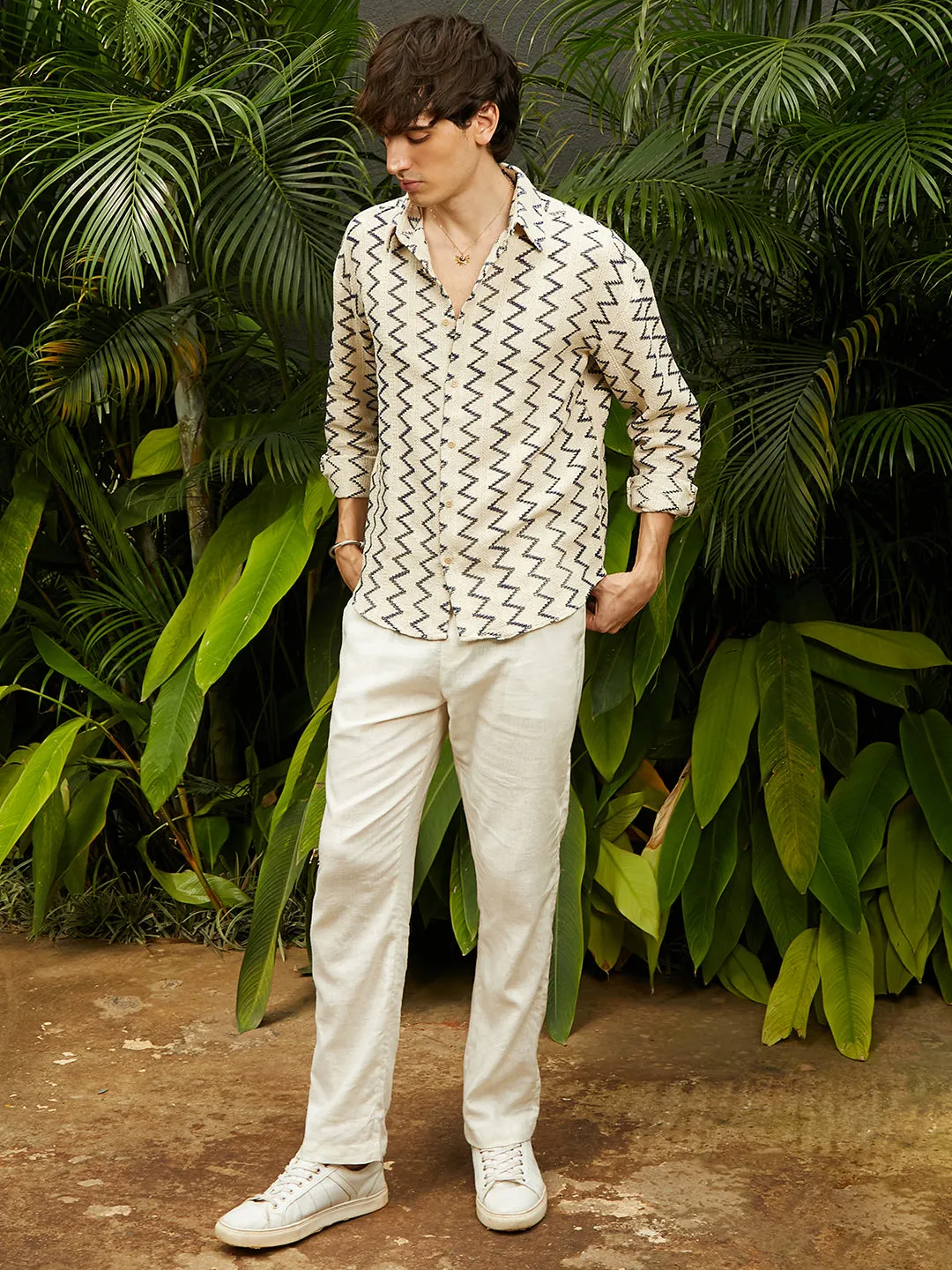 Zig-Zag Knit Shirt
