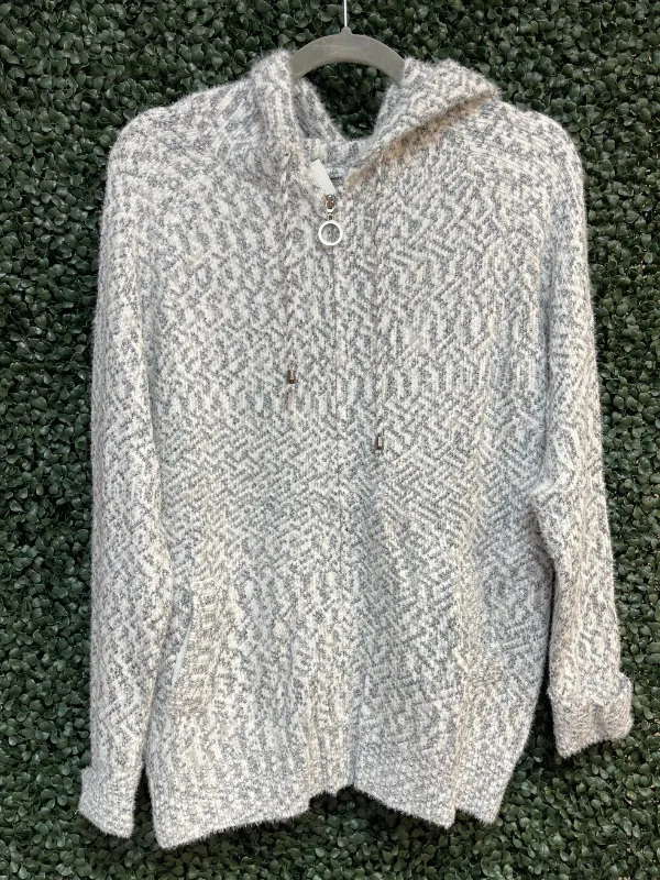 Zip-Knit Sweater Hooded Cardigan