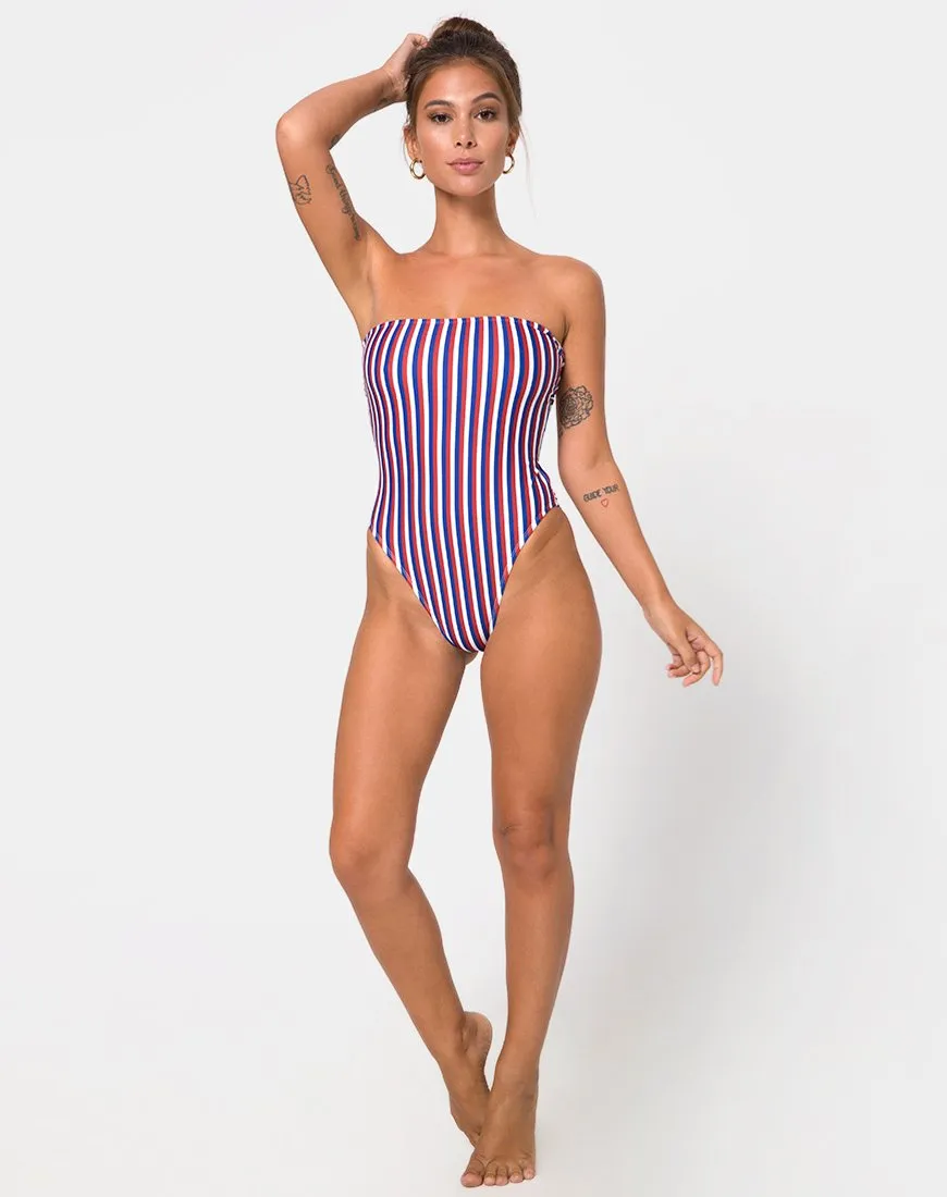Zolly Cutout Swimsuit in Triple Stripe