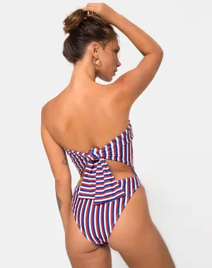 Zolly Cutout Swimsuit in Triple Stripe